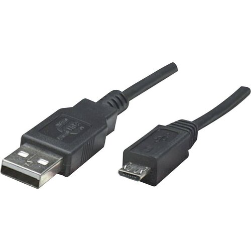 Manhattan USB 2.0 kabel [1x mo&scaron;ki konektor USB 2.0 tipa A - 1x mo&scaron;ki konektor USB 2.0 tipa micro B] 0.5 m črna UL-certificirano USB kabel US, (20414820) Cene
