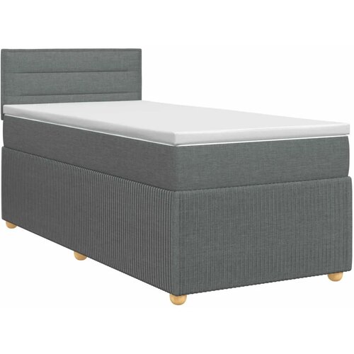  Boxspring krevet s madracem Tamnosiva 90 x 190 cm Tkanina 191 x 91.5 x 88 cm Slike