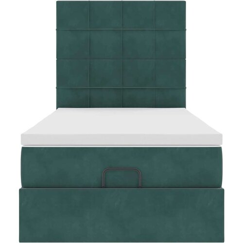 VidaXL okvir kreveta s madracima tamnozeleni 90x190cm bar&amp;scaron;unasti Slike