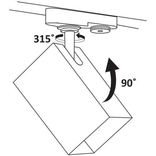 SPOT za &amp;scaron;inski sistem SQUARE 3xGU10/10W/230V + 1 m &amp;scaron;inski sistem Slike