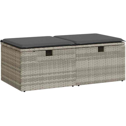Maison Chic Seti vrtnega pohi&amp;scaron;tva - Vrtna garnitura - Vrtni pohi&amp;scaron;tvo set z blazinami 2-delna siv ratan/akacija, (21805000) Slike