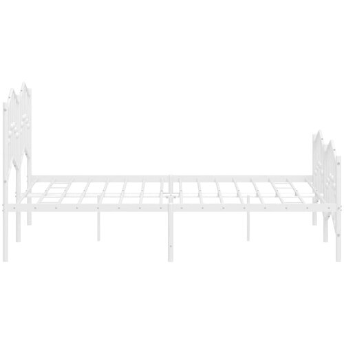  Metalni okvir kreveta uzglavlje i podnožje bijeli 135 x 190 cm Slike