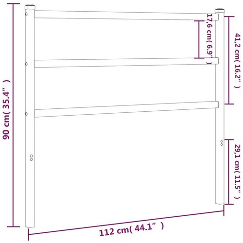  Metalno uzglavlje crno 107 cm Slike