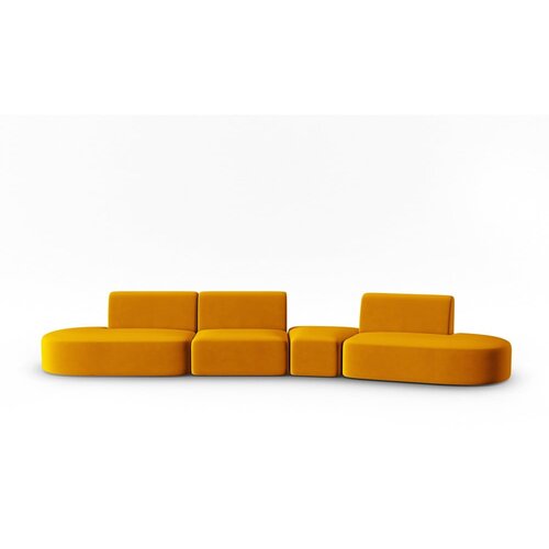Milo Casa Gorčično rumena žametna sedežna garnitura desni kot 428 cm Paolo &amp;ndash; Slike