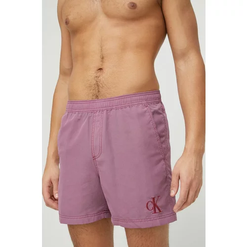 Calvin Klein Kopalne kratke hlače vijolična barva