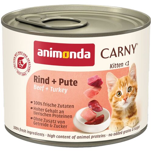  Ekonomično pakiranje animonda Carny kitten 24 x 200 g - Govedina i puretina Cene