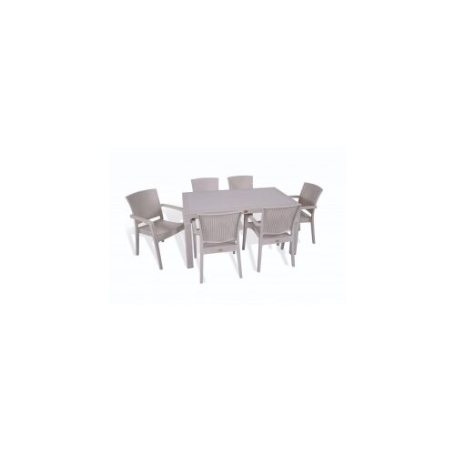  Bastenski set zeugma 6 stolice i sto 150x90 cappuccino Cene