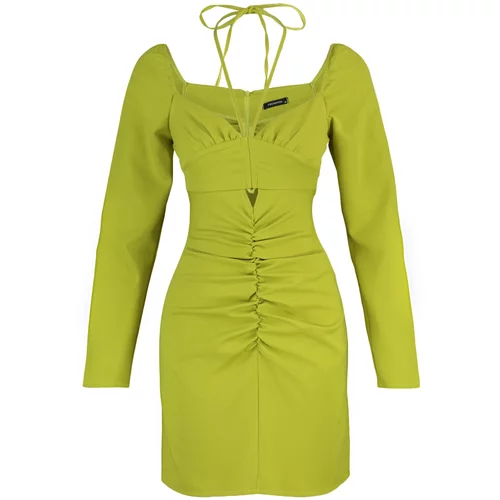 Trendyol Limited Edition Green Pleated Dress