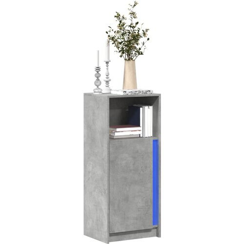 vidaXL Komoda z LED betonsko siva 42,5x34x100 cm inženirski les Cene