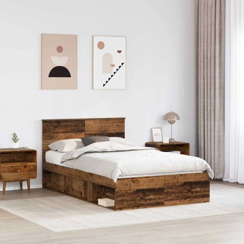  Okvir za krevet Staro drvo 135 x 190 cm Konstruirano drvo Slike