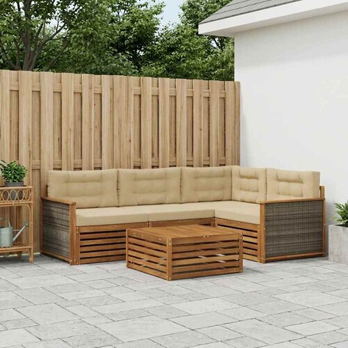  Set vanjskih sofa 5 kom. Prirodna i bež Cijene