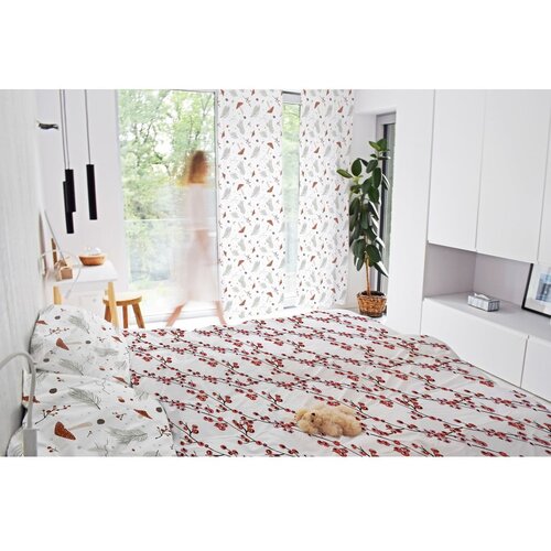 Butter Kings Bela zavesa iz bombažnega satena 110x250 cm Toadstools &amp;ndash; Slike