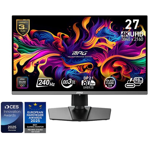 MSI Monitor MPG 272URX QD-OLED 68,5 cm (27"), 4K UHD, 240Hz, 0,03ms (GTG), črn &ndash; nastavljiv po vi&scaron;ini|Gaming, (5000150856) Cene
