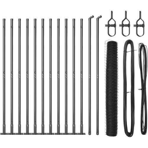 vidaXL Hexagon Ograda Siva 0.8x25 m Čelik, Ograde s osnovnim pločama 13 kom Ø32mm 90cm pocinčanog čelika Cijene