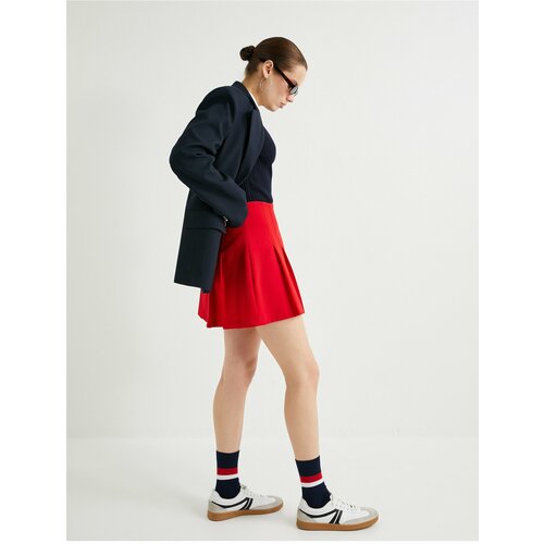 Koton High Waist Pleated Mini Skirt Slike