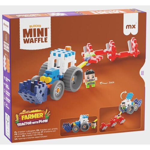 Marioinex Mini Waffle Farmer 50 kos, Traktor z plugom Slike