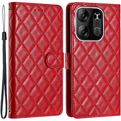INORCO Za Tecno Pop 7 Pro 4G &amp;scaron;ivanje črte Rhombus usnjena torbica denarnica stojalo odporen na udarce ovitek za telefon, (22036435) Slike