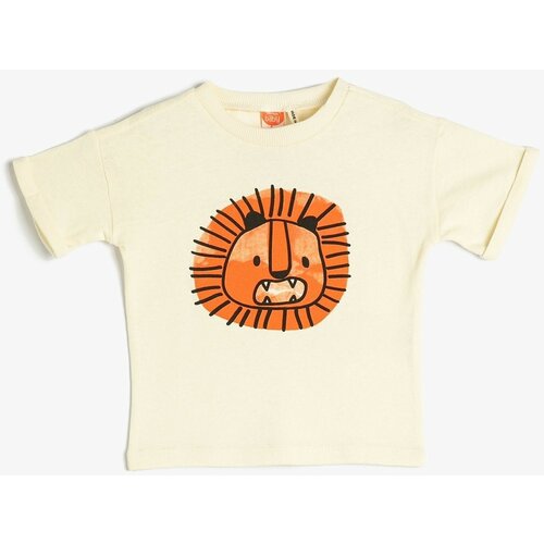 Koton Baby Boy Short Sleeve Crew Neck Lion Printed T-Shirt 3smb10280tk Slike