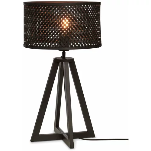 Good&Mojo Crna stolna lampa s bambusovim sjenilom (visina 53 cm) Java –
