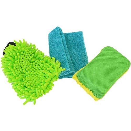 CarCo set za čišćenje mikrofiber krpa + sunđer + rukavica 1778868 Cene