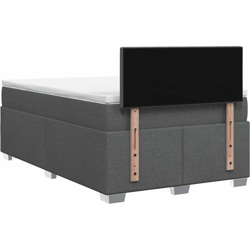  Krevet s box springom, madracem i LED-om Tamnosiva 120 x 190 cm Slike