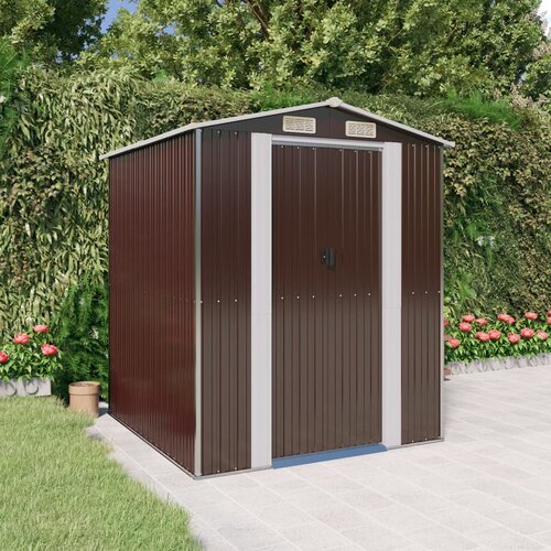 VidaXL Vrtna lopa temno rjava 192x191x223 cm pocinkano jeklo Slike