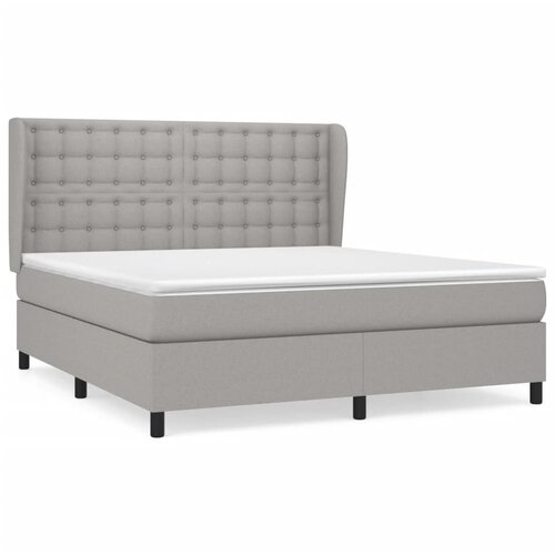 Maison Chic Box spring postelja - Vzmetna postelja z vzmetnico svetlo siva 180x200 cm blago SL7287, (21902877) Cene