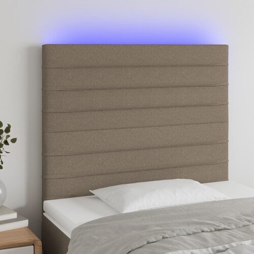  LED uzglavlje smeđesivo 80x5x118/128 cm od tkanine Slike