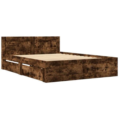 VidaXL Okvir za krevet s uzglavljem boja hrasta 135x190 cm drveni Slike