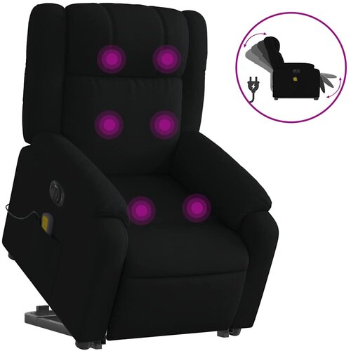 Maison Chic Električni masažni naslanjač - Relax naslanjač s funkcijo vstajanja črn, (22061160) Slike