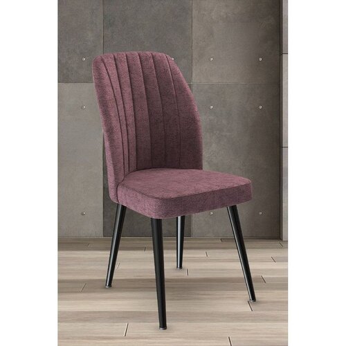 Hanah home set trpezarijskih stolica Platinum 2 kom, puder roze tkanina Jerry, crne metalne noge Cene