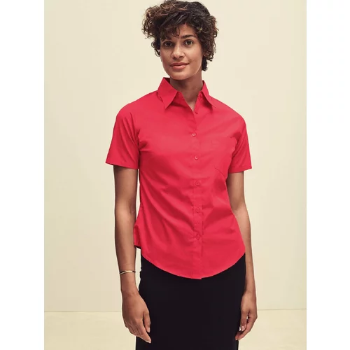Fruit Of The Loom Red Poplin Shirt With Short Sleeves