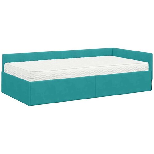  Kutni krevetni okvir s madracem Ostalo 2 pcs Tirkizna Bar&amp;scaron;un Slike