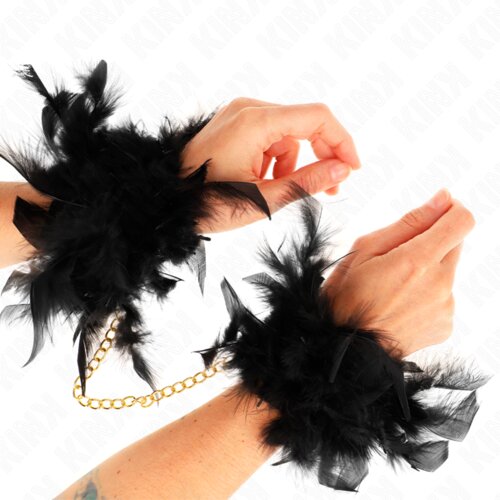 Kink Okovi Za Zapestje Feather With Gold Chain Cene