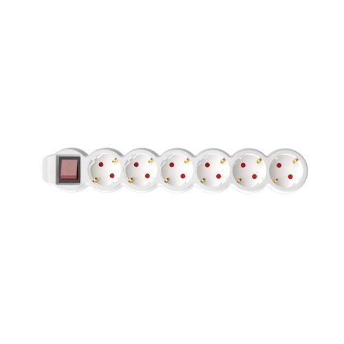 Home Produžni kabl, 6 utičnice, prekidač, 1.5mm², 3 met, bijeli - NV 6K-3/WH/1,5 Cijene