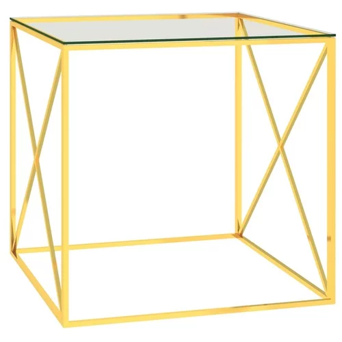  Klubska mizica zlata 55x55x55 cm nerjaveče jeklo in steklo