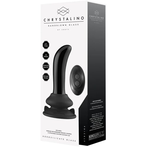 Chrystalino by Shots vibro dildo Prickly - Smooth Glass G-Spot Vibrator Slike