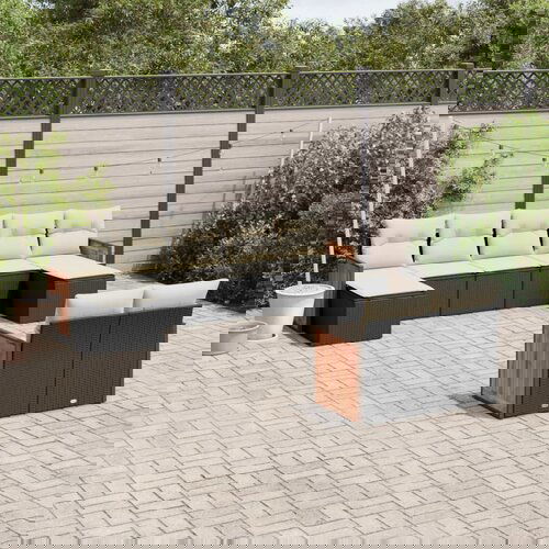 vidaXL 9-dijelni set vrtnih sofa s jastucima crni od poliratana Cijene