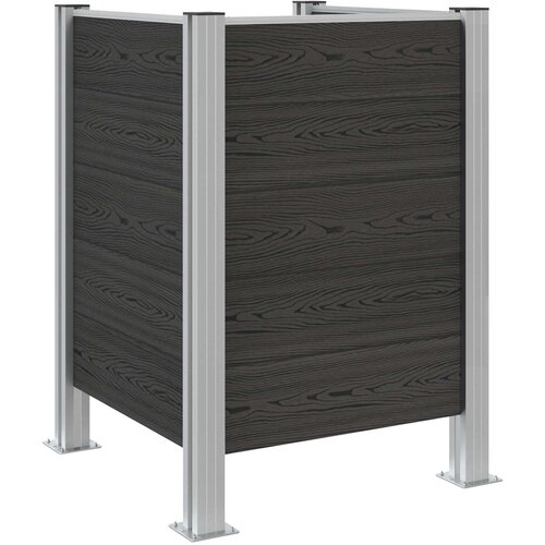  Ograda za kante za smeće Siva 85 x 85 x 115 cm Aluminij i WPC Slike