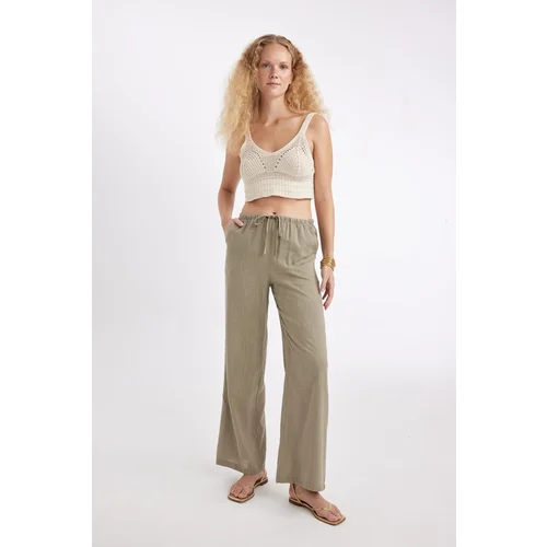 Defacto Wide Leg Double Pocket Normal Waist Standard Length Trousers