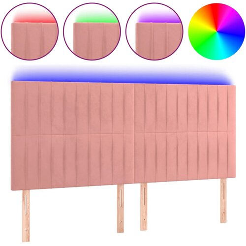Maison Chic led posteljno vzglavje - vzglavna omarica - nočna omarica roza 180x5x118/128 cm žamet, (21709234) Cene