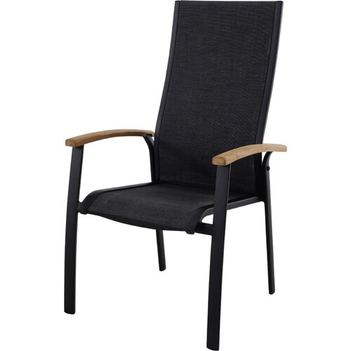 SUNFUN melina vrtna fotelja koja se može slagati jedna na drugu (d x &amp;scaron; x v: 68 x 63 x 111 cm, aluminij, naslon od tekstila, crne boje) Slike