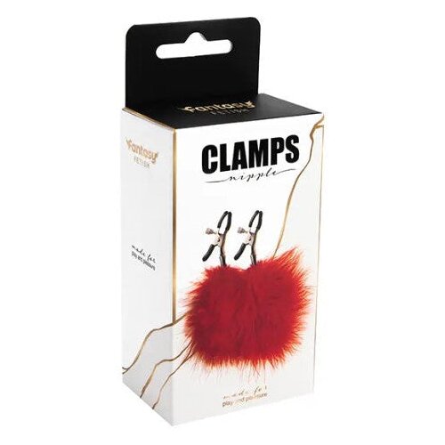 Fantasy toys &amp;Scaron;tipaljke za bradavice sa crvenom peru&amp;scaron;kom &amp;ndash; Nipple Clamps Slike