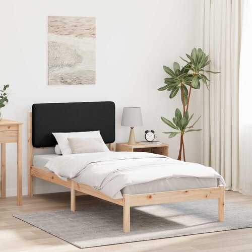 vidaXL Posteljni okvir z oblazinjenim vzglavjem Črna 100 x 200 cm Cene