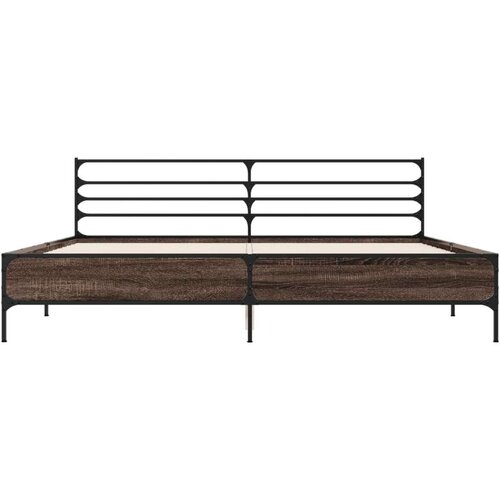  Okvir za krevet boja hrasta 180x200cm konstruirano drvo i metal Slike