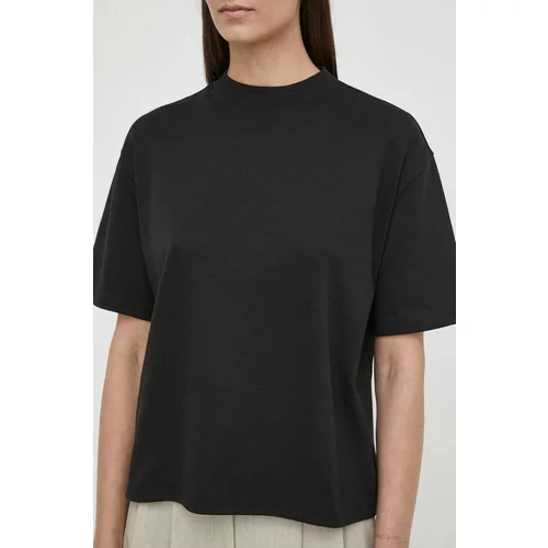 THEORY Bombažna kratka majica ženski, črna barva