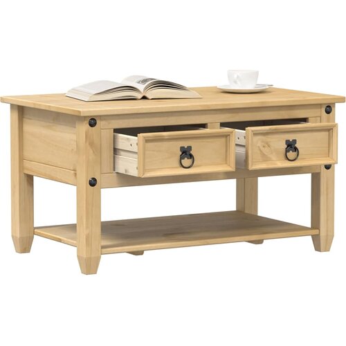 Furnova Klubska mizica s predali Corona 85x50x45 cm trdna borovina, (21913166) Slike