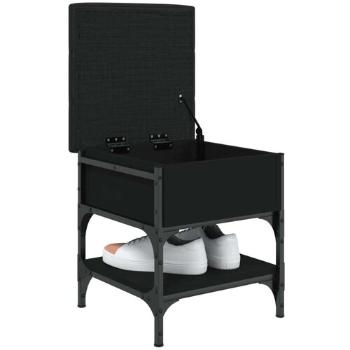  Klupa za cipele crna 42 x 42 x 45 cm od konstruiranog drva Slike