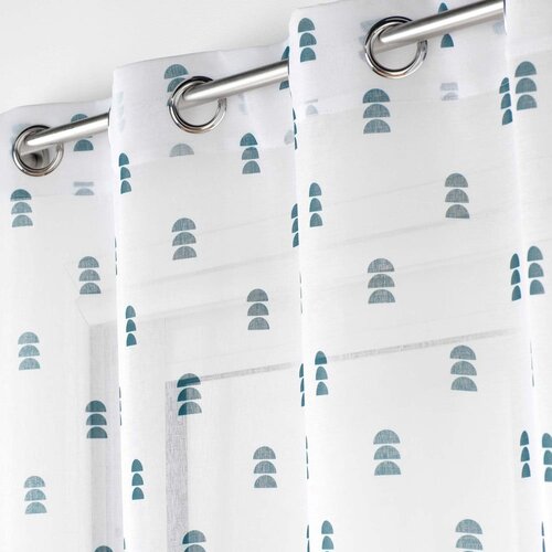 Douceur d int&amp;eacute;rieur Bijela/plava prozirna zavjesa 140x240 cm Geokid &amp;ndash; Slike