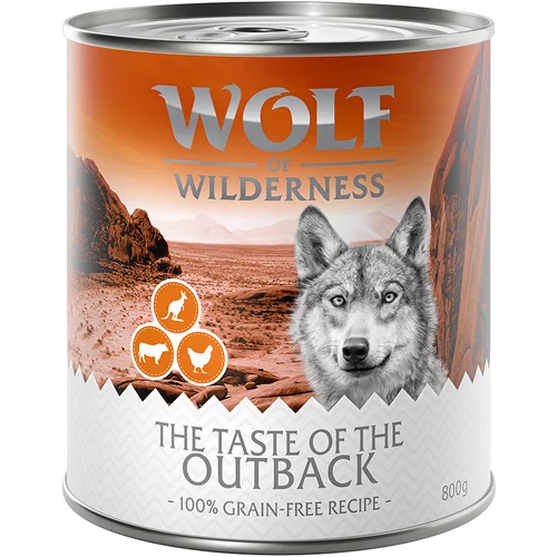 Wolf of Wilderness "The Taste Of" 6 x 800 g - NOVO: The Outback - piletina, govedina, KLOKAN